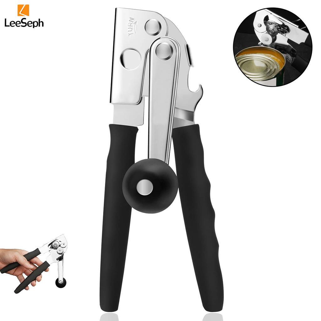 Leeseph Manual Can Opener, Smooth Edge Safety Cutter, Multifunctional Hand Crank Can Opener Bottle Opener, Kitchen Gadgets