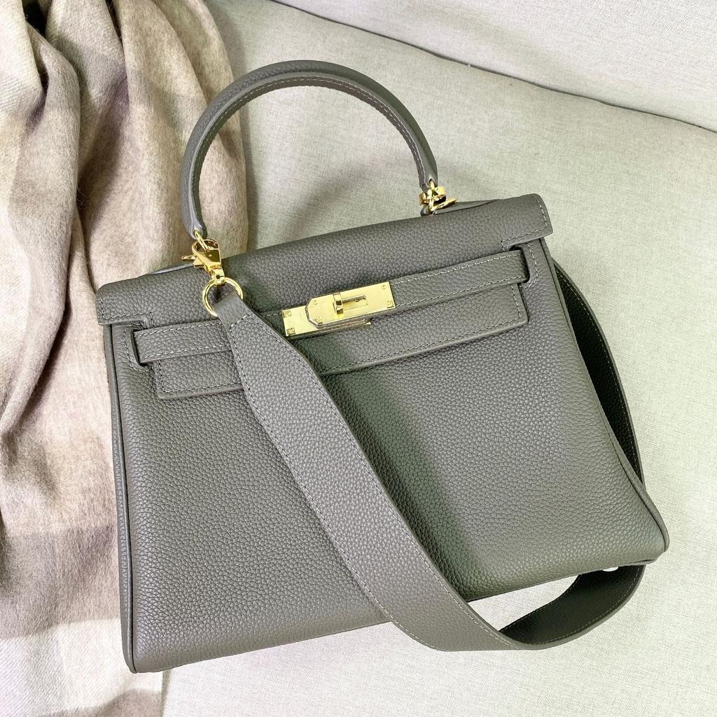 The New High-end Togo Top Layer Cowhide Wide Shoulder Strap Fashionable Single-shoulder Crossbody Hand-held Women's Bag Is Trendy