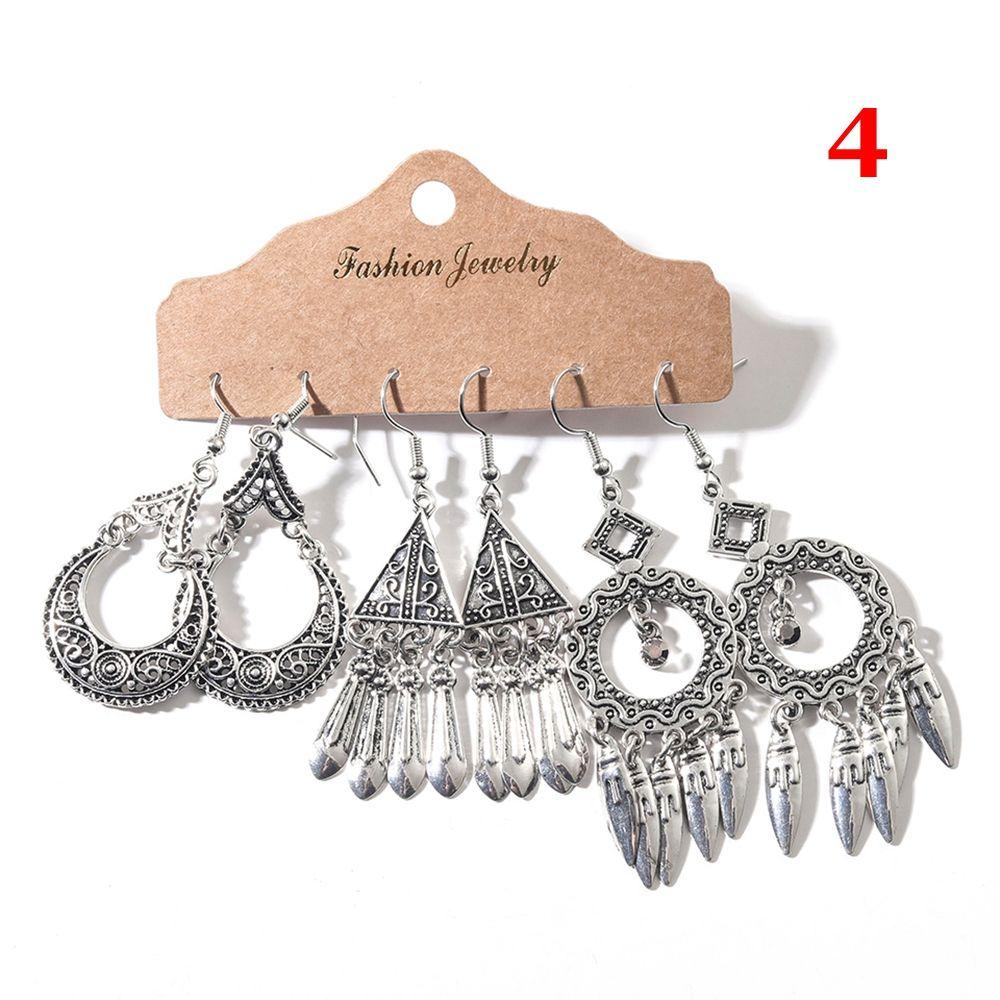 Аксессуары Бохо Украшения Мода Крылья Лист Этнический Набор Серег Круг Кисточка Геометрические Подвески