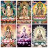 5D Религиозное искусство Алмазная живопись Сделай сам Будда Лотос Крест Вышивка Полный квадрат Круглая мозаика Головоломка Украшения Ремесла