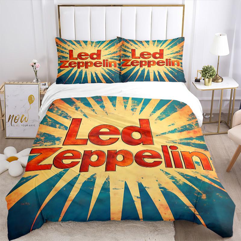 3pcs Led Zeppelin Bedding Set: Perfect for Bedroom or Guest Room. Soft and Comfortable with No Core Included yy251009234