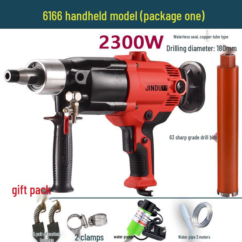 High-Power Handheld Diamond Core Drill for Concrete & AC, With Dual-Use Bracket