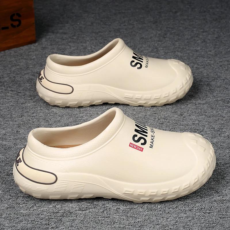 Fashion Hot Sale Men's Shoes Winter Kitchen Working Slippers Platform Shoe for Men Casual Slip-on Driving Chef Mans Slipper Main Push