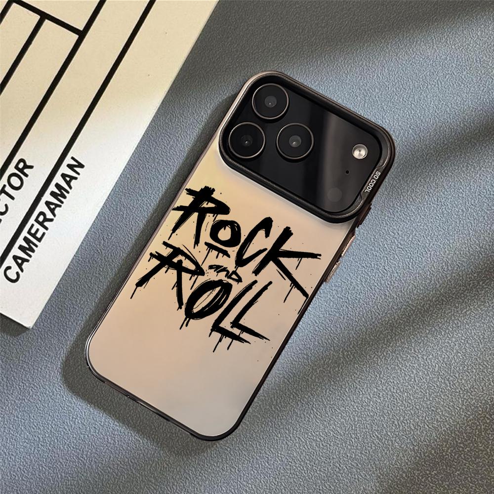 Крутой чехол для телефона в стиле Rock Roll Music для iPhone 17 16 15 14 13 12 11 Pro Max Air Матовый Лазерный Аврора Ударопрочный Funda