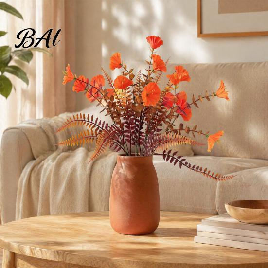 Thoughtful Gifts for Plant Lovers Artificial Eucalyptus Morning Glory Flowers, Fall Fake Flowers Outdoor Planters High Quality Silk Plants Home