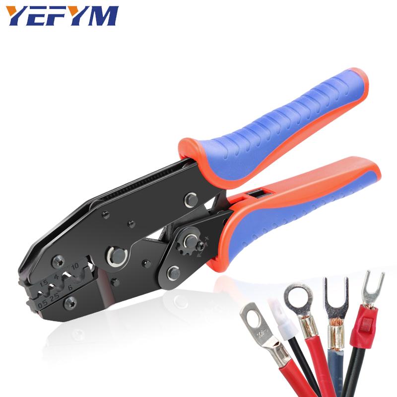 Неизолированный инструмент для обжима клемм, клещи для обжима проводов с храповым механизмом. Подходит для AWG 20-7.(0,5-10 мм²)и служит в качестве электрического обжимного инструмента.