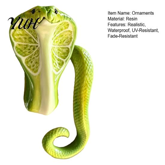 Snake Shaped Planter Decorations Lime Green Pot Hanger, Resin Figurine Plant Decor, Creative Vivid Hanging Decor Ornament for Flower Edge, Indoor