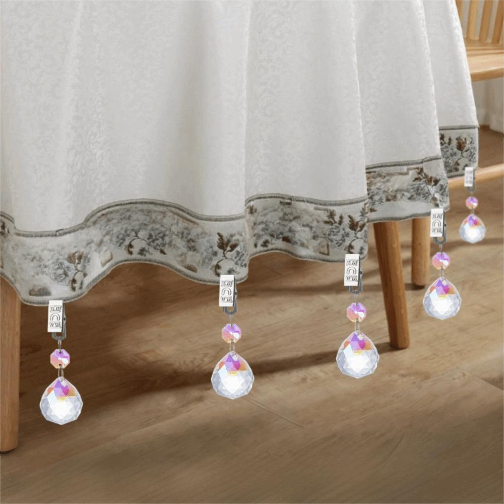 6PCS Heavy Duty Glass Table Cover Pendant Windproof Tablecloth Hanger Wedding