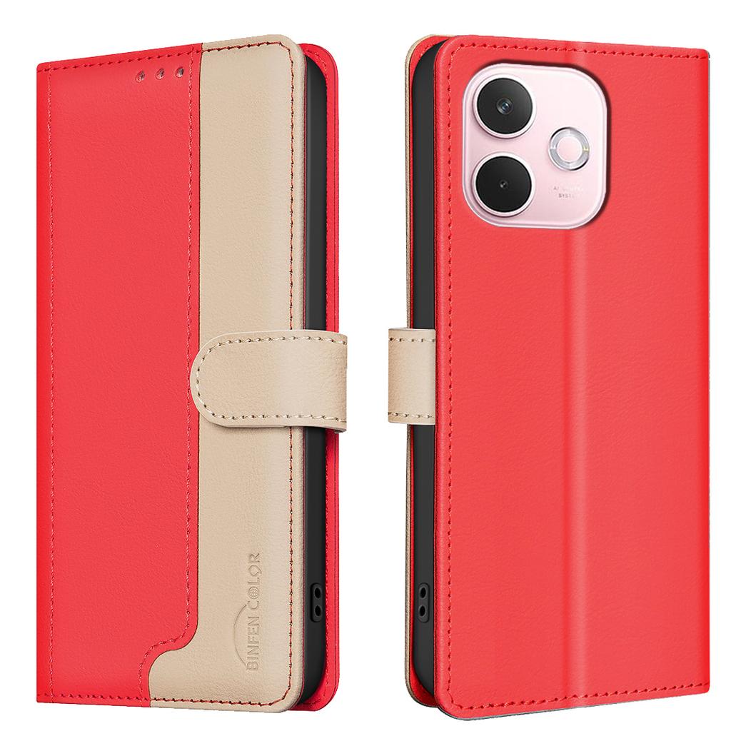 BINFEN COLOR BF33 For Oppo A5 Pro 5G Leather Case Splicing Color RFID Blocking Wallet Stand Phone Cover