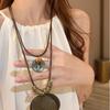 Tassel Ethnic Style Wooden Necklace Wood Bohemian Style Necklace Retro Long Sweater Chain  Women