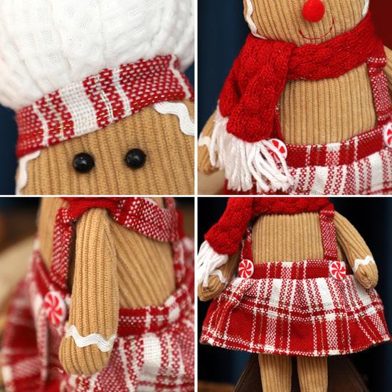 Пряничный человечек, кукла с длинными ногами, рождественская мягкая плюшевая игрушка, милая кухонная пряничная фигурка для мужчин и женщин, украшение на рождественскую елку