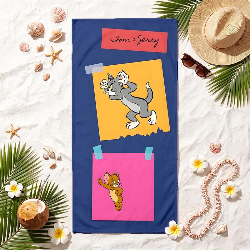 Tom and Jerry Soft Beach Towel Stylish Beach Pool Towel for Summer Seaside Vacation Travel