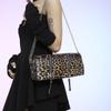 Сумки через плечо из искусственной кожи с принтом для женщин, леопардовая цепочка, универсальная текстура, большая вместимость, одно плечо, упаковка