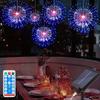 5 шт. 300 светодиодных солнечных лампочек, фейерверки, дистанционное управление, таймер, 8 режимов, регулируемая яркость, водонепроницаемые, подвесные гирлянды для вечеринок на патио
