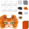 Белая пластиковая маска кошки, белая ролевая аниме-вечеринка, полукостюм, маска своими руками