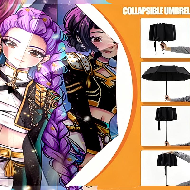 Girl group Print Umbrella Automatic Opening/ Closing - Portable Foldable Design - Daily use for Travel/Outdoor - Gift for Birthday
