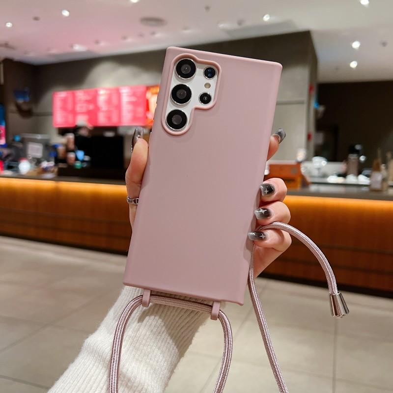 Чехол-шнурок для Samsung Galaxy S25 Ultra S24 S23 S22 Ultra S21 Plus S20 FE A16 A36 A56 A55 A35 A53 A54 A34 A14 Candy противоударный чехол-ремешок через плечо