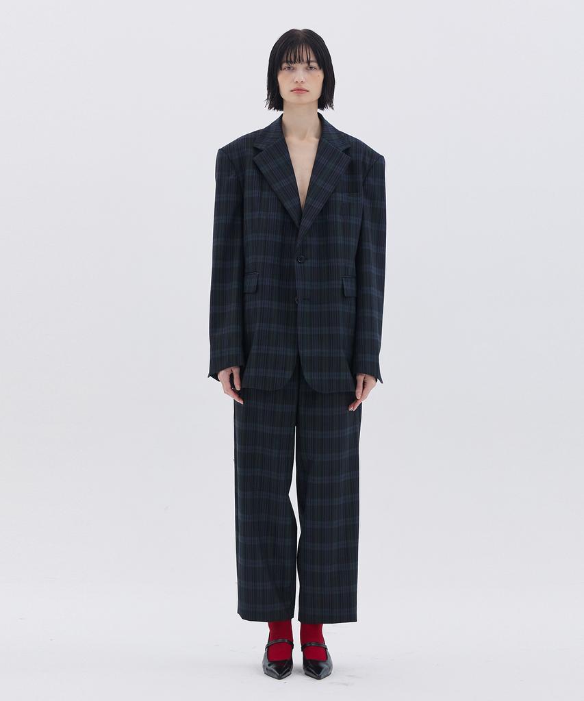 VEDERMI Midnight Check Wide Trousers