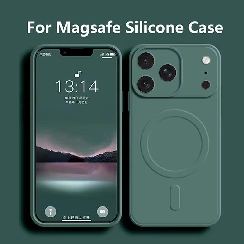Для iPhone 17 Pro Max 17 Air 17Pro Чехол Магнитная крышка для Mag-safe Жидкий силикон Бархатная подкладка Всесторонняя защита камеры Накладка
