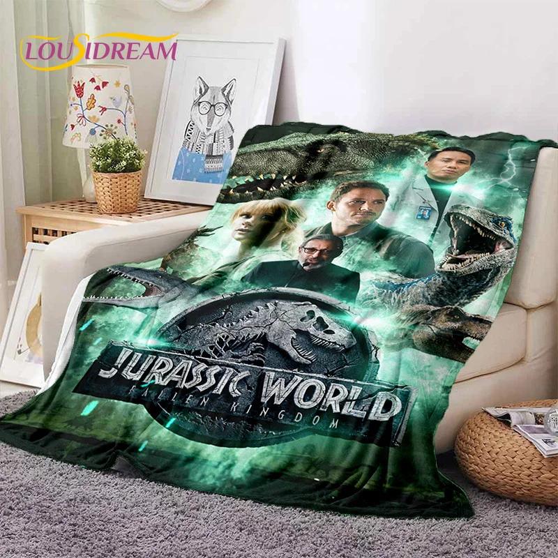 3D Мультяшное Одеяло из Мягкой Фланели с Динозаврами Парка Юрского периода для Кроватей, Спальни, Дивана, Пикника, Плед для Отдыха на Открытом Воздухе, Подарок