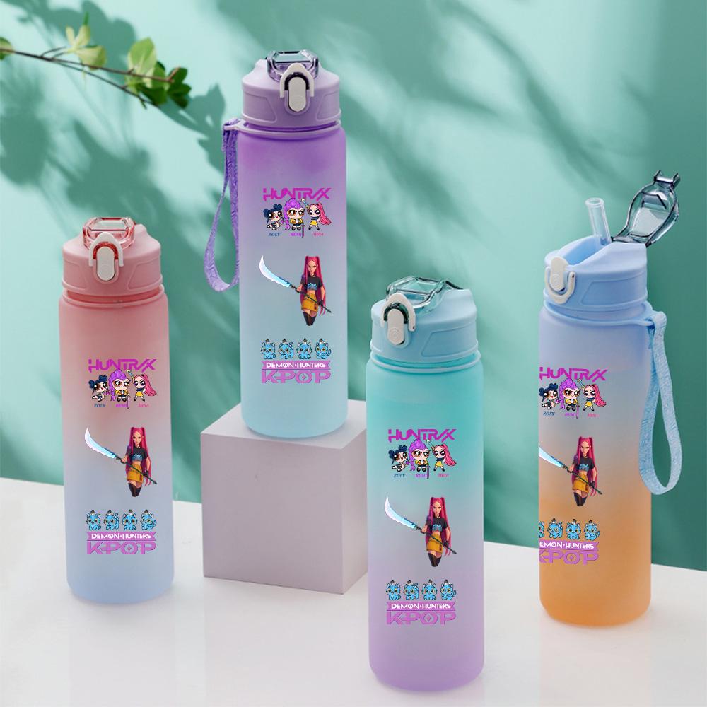 750Ml Water Bottle Demon Hunters Printed Large Capacity Drinking Cup Portable Outdoor Sports Water Cup Children Kid Gift