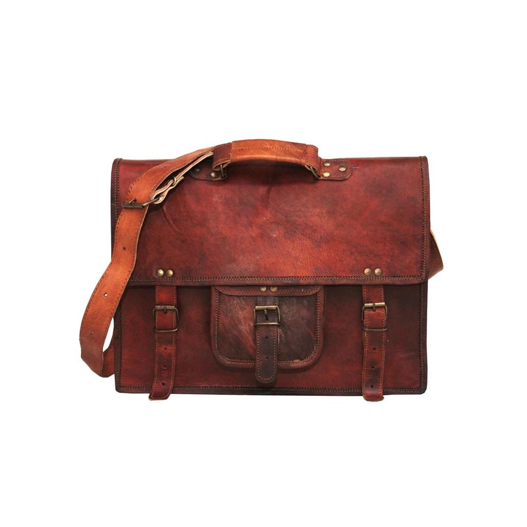 Men's Vintage Leather Messenger Bag Shoulder Laptop Briefcase Satchel
