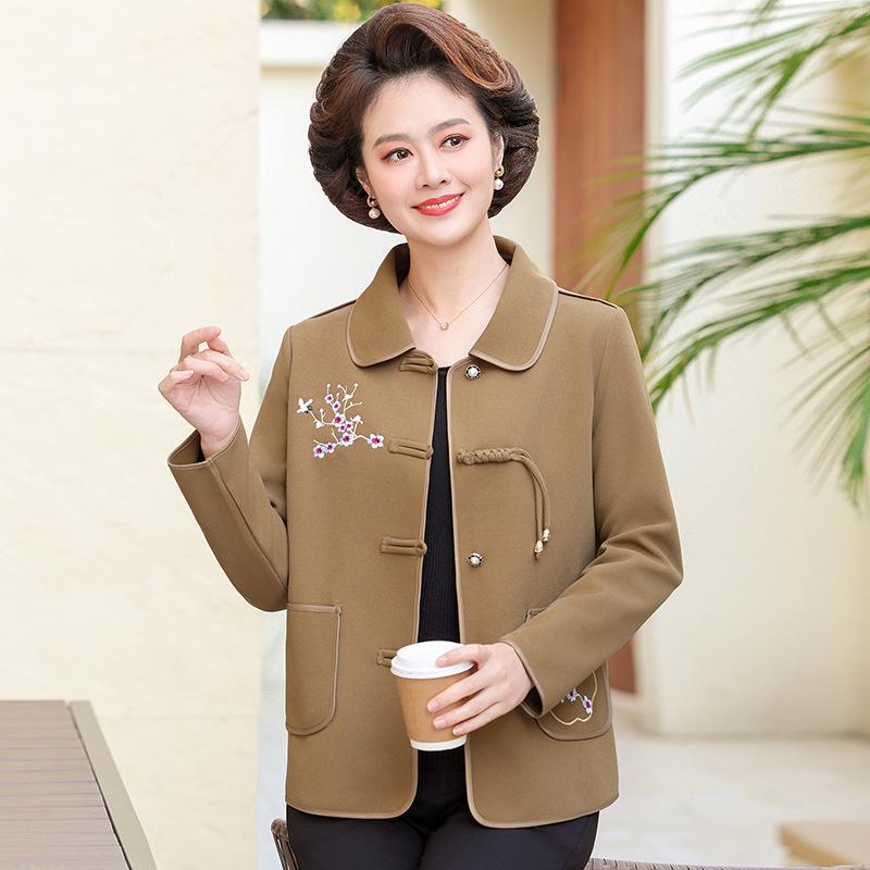 Мамино весеннее модное пальто в китайском стиле для женщин среднего и пожилого возраста