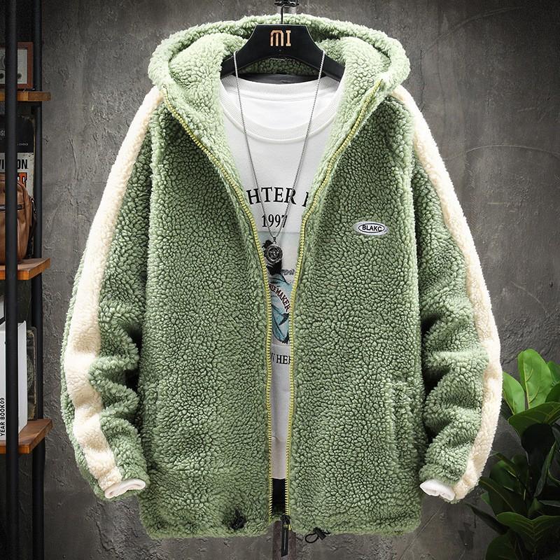 Открытое повседневное теплое хлопковое пальто Мужская бархатная корейская версия Модная зимняя крутая куртка