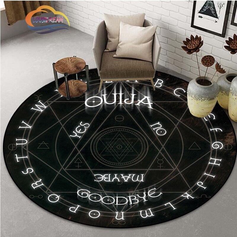 Коврик с символом пентакля, круглый ковер масонства, ковер Сатаны с головой козла, доска для спиритических сеансов с руками, коврик для оккультизма, коврик для колдовства, гот