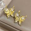 Vintage Butterfly Earrings Rhinestone Ear Studs Luxury Women Jewelry Accessory  Party