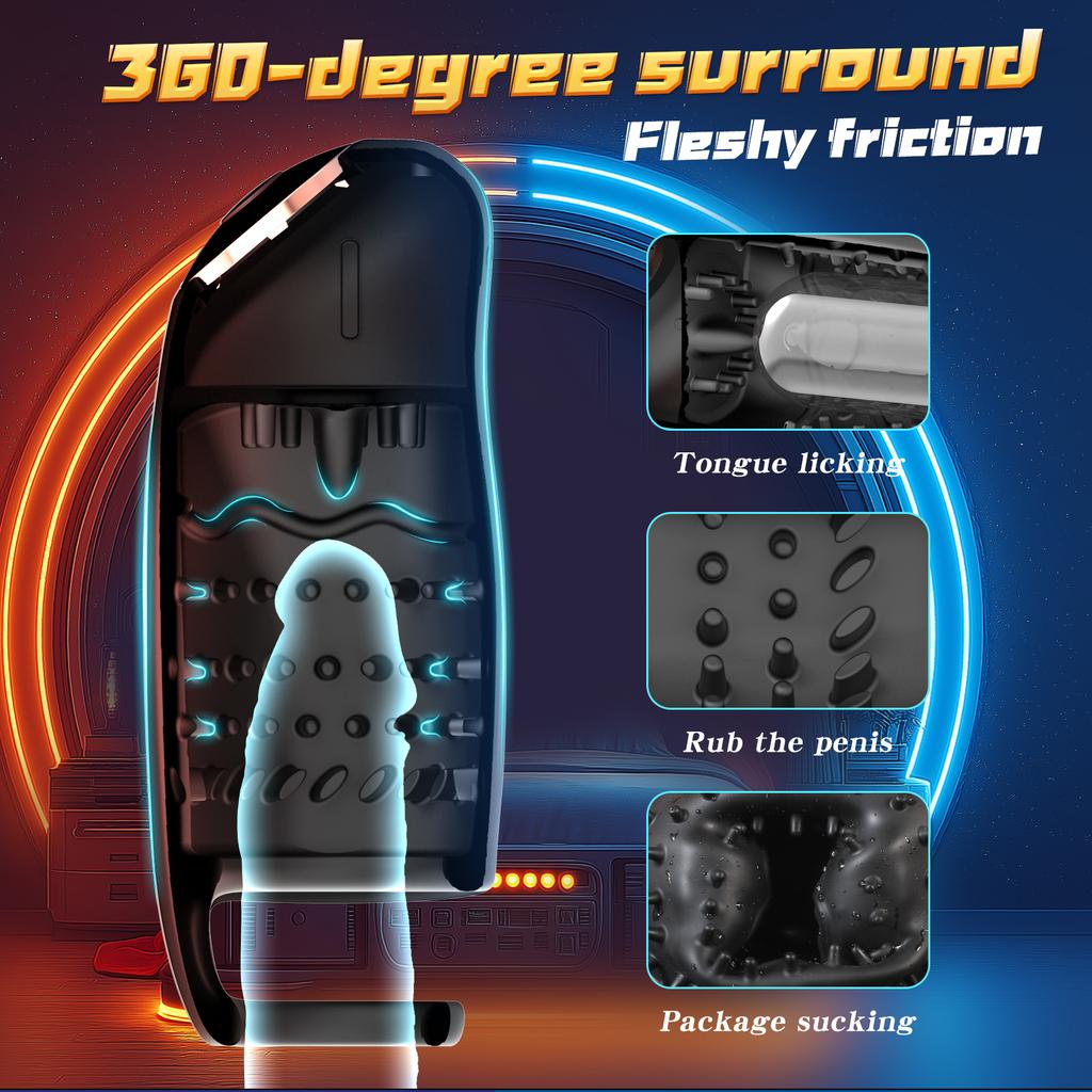 Мужской мастурбатор ПРИЛОЖЕНИЕ Контроль Вибратор для пениса Лижущий Строкер 360° Охват Задержка Взрослая Секс-игрушка Секс для Мужчины Продлить Выносливость 18+
