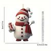 1/3/5PCS Christmas 2D Acrylic Cartoon Car Haning Pendants Xmas Santa Claus Snowman Ornaments Cute Christmas Tree Hangings Decor