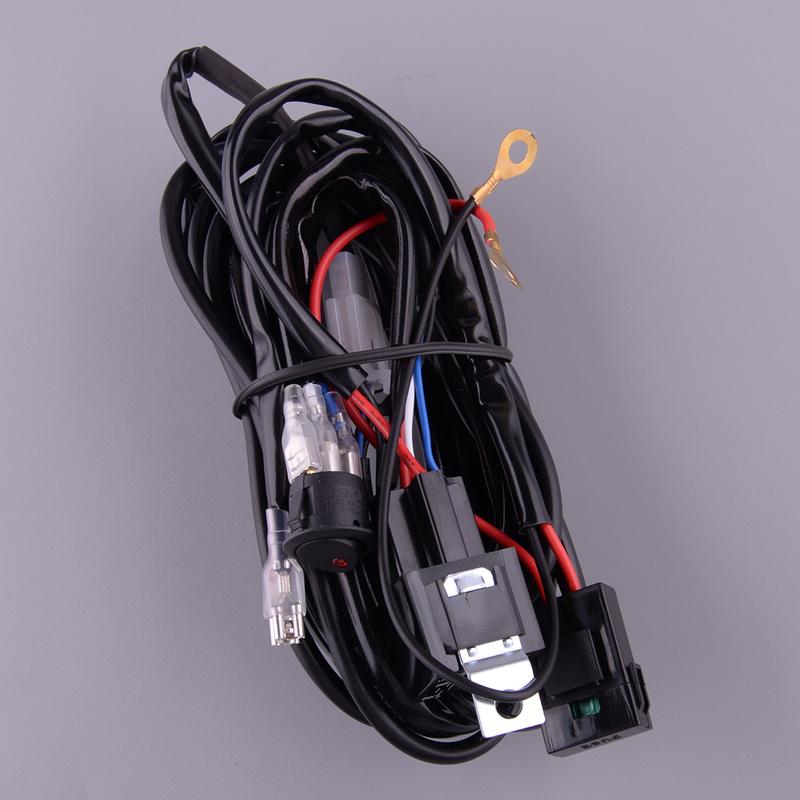 Universal 12V 30A LED Work Fog Light Lamp Bar Wiring Harness Cable Relay On/Off Switch Kit