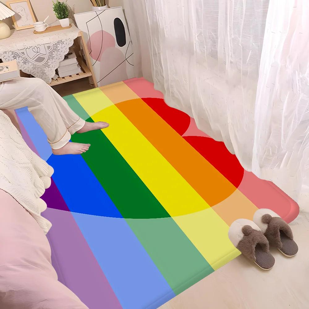 LGBT Pride Flag Floor Mat Nordic Style Home Doormat Bathroom-Toilet Mats Bedroom Hotel Decor Mat