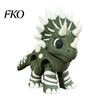 Small Dinosaur Model 3D Printed Three-Horned Figurine with Articulated Joints, Green White Desk Toy Display Cabinet Textured Spikes, Mini Collectible