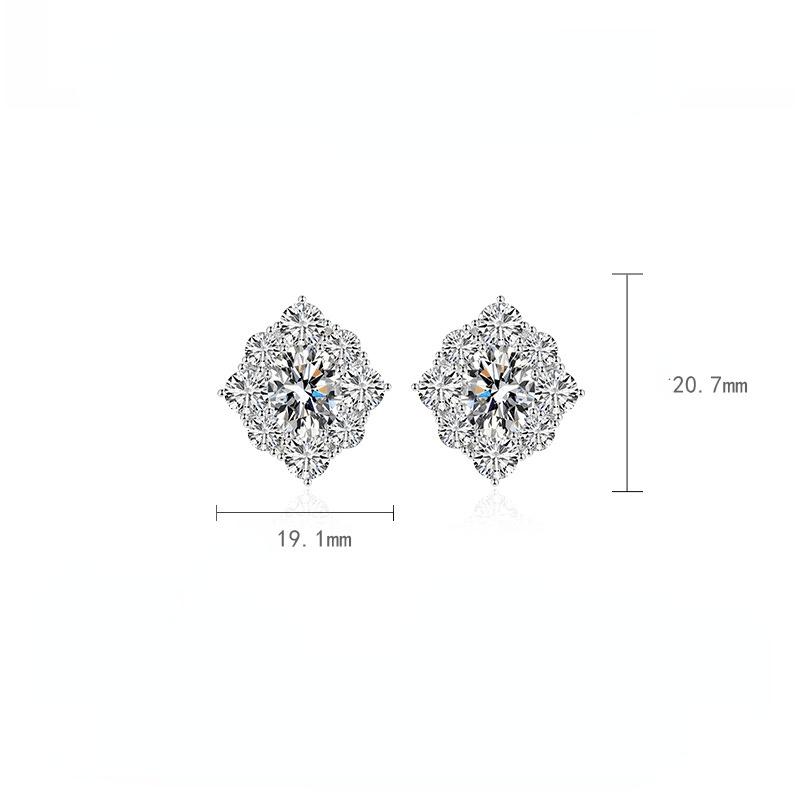 BELLA BOX Luxury Women Fashion Flower Stud Earrings Wedding Engagement Party Gift