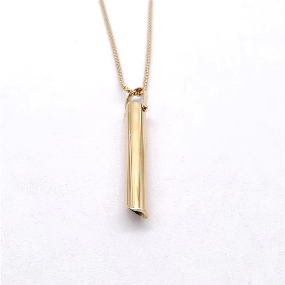 2026 Stainless Steel Breathwork Tool Calming Relief Meditation Stress Anxiety Mindful Breathing Whistle Necklace