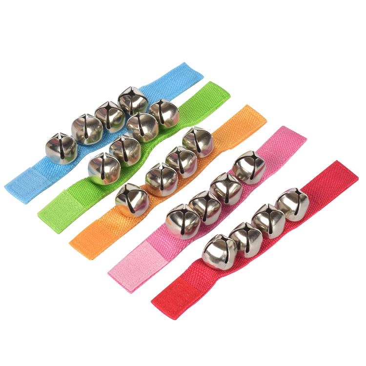 1 пара браслетов с бубенцами для детей, погремушки, игрушечные ударные, развивающие игрушки, носимые, нелегко деформируются, кольцо-бубенец Орф