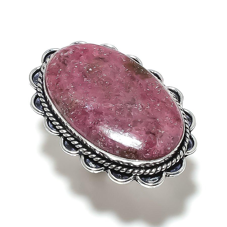 Rhodonite Gemstone 925 Sterling Silver Gift Jewelry Ring Size 8