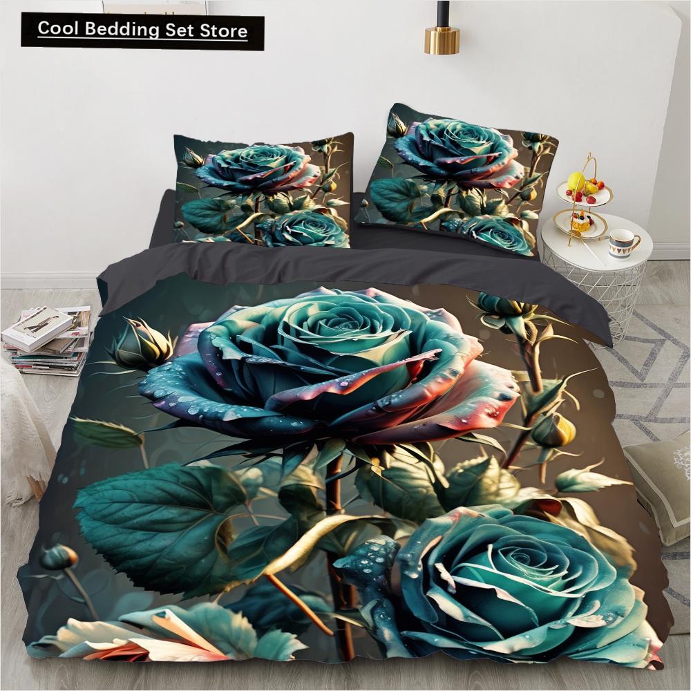 Роза Череп Цветок Постельный Комплект Мультяшные Комплекты Одеял Двуспальный Королевский Кинг Полуторный Размер Набор Пододеяльников Детский Девочки Белое Постельное Белье