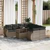 VidaXL Garden Lounge Set 9 Pcs with Grey Cushions Wicker 3268430