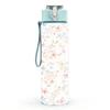 1PC Soft Tiny Floral Seamless Pattern Print 750ml Color Plastic Sports Water Bottle Leakproof Flip Straw Lid Suitable for Sports Office Home Use