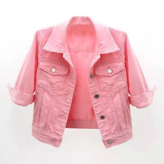Women Coat Solid Color Slim Fit Close-fitting Young Style Wear-resistant Half Sleeve Buttons