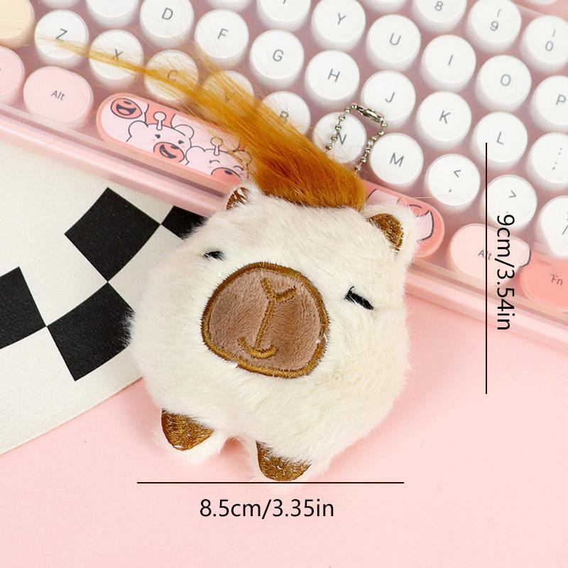 Забавные плюшевые игрушки капибара милый брелок плюшевая подвеска кукла кулон рюкзак автомобильный брелок декор капибара аксессуары детский подарок