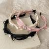 Zircon Pearl Ribbon Bow Headband Women'S Versatile High Cranium Top Face Wash Headband