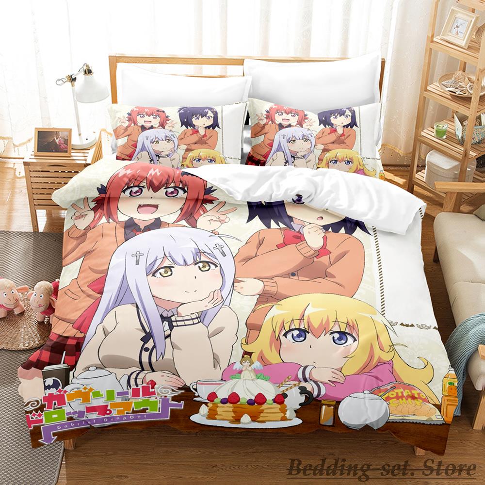 2023 Набор постельного белья Gabriel Dropout Односпальный Полуторный Полный Евро Евро-макси Размер Постельного Комплекта Взрослый Детская Спальня Комплекты Пододеяльников Аниме Постельное Белье