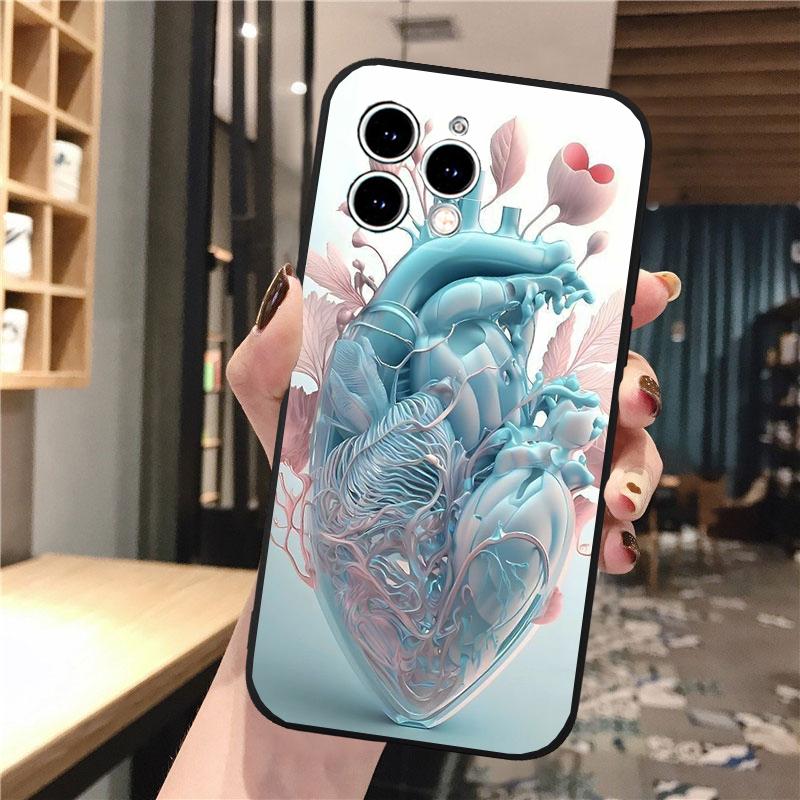 Чехол для телефона Heart Flower Art для iPhone 15 14 Pro Max 13 12 11 Pro Max XSMax XR 12 13 mini 14 Plus