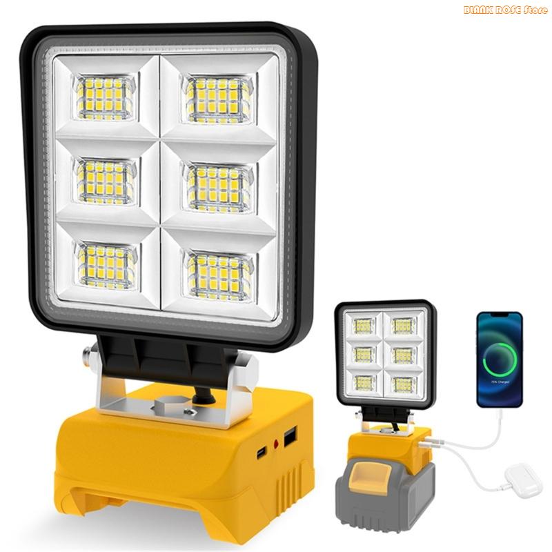 K1AE 2Pcs Cordless Emergency Camping Job Site Cordless LED Work Light with Type C USB Port High Brightness