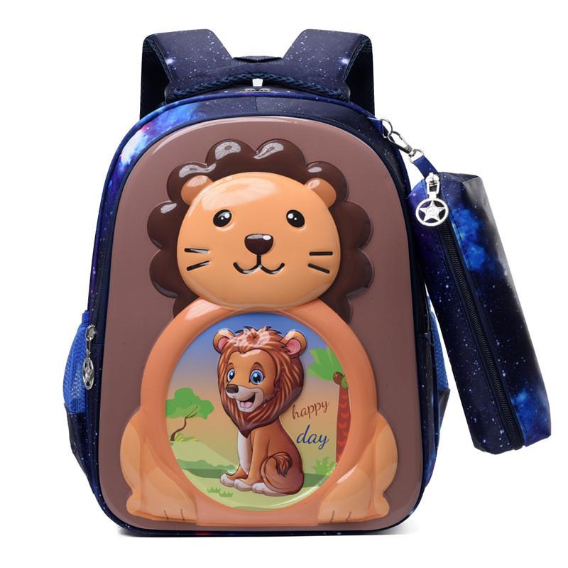 Breathable Nylon Backpack For Children Colorful Animal Patterns Unisex Primary School Bag
