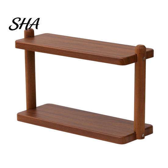 Compact Vertical Organizer for Dining Room 2-Tier Desktop Storage Rack, Wooden Space Saving Organizer, Strong Multipurpose Shelf Home Load-Bearing